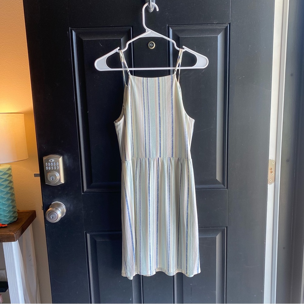 NWT BCBGeneration Surplice Striped Drape Mini Dress Size Medium - Picture 9 of 9